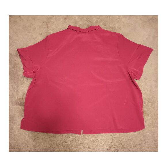 Roamans Dress 30W RED 2 Piece Set Midi Sleeveless Sheath & S/S Jacket/Shirt - Picture 10 of 11